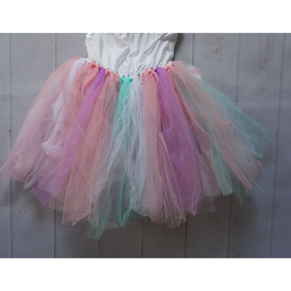 Unicorn Costume Sequin Rainbow Tulle Dress – Size 6T - Picture 7 of 11